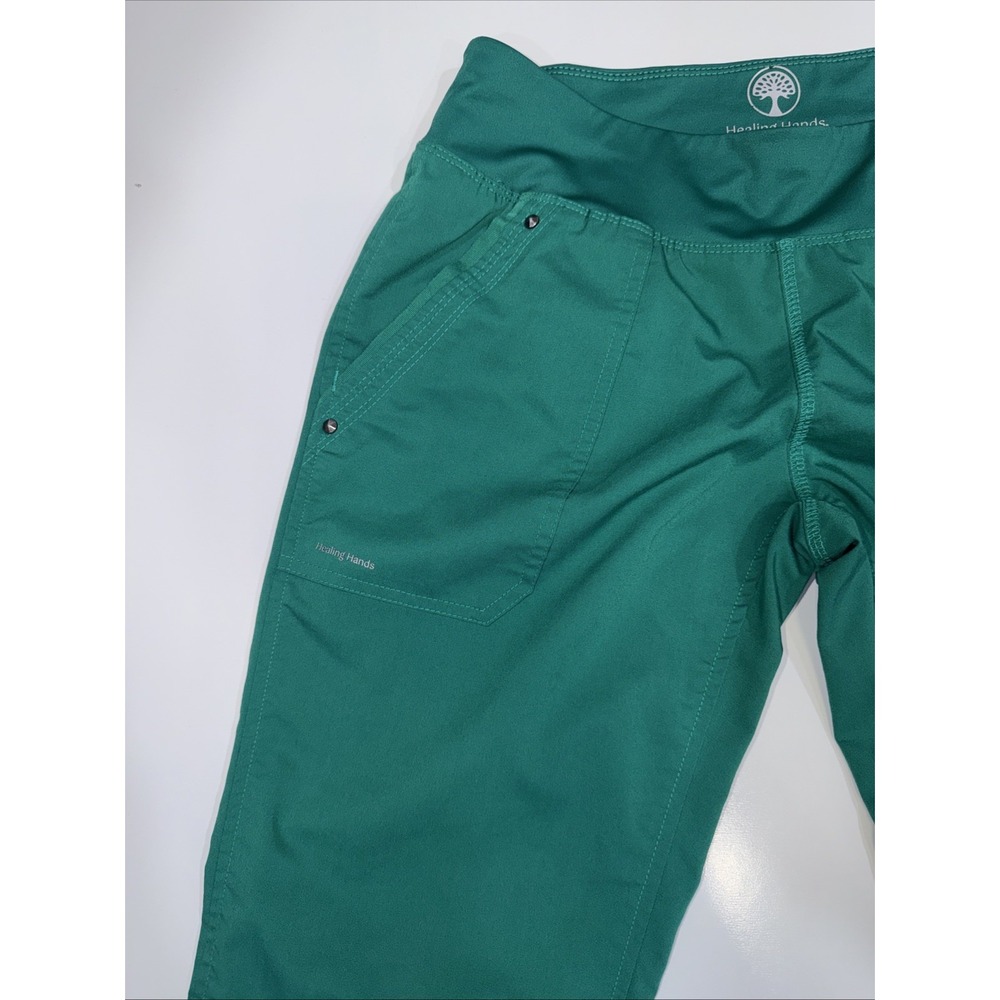 Healing Hands Womens Green Size S P Scrub Pants Polyester Spandex Cargo Pockets - Picture 2 of 14